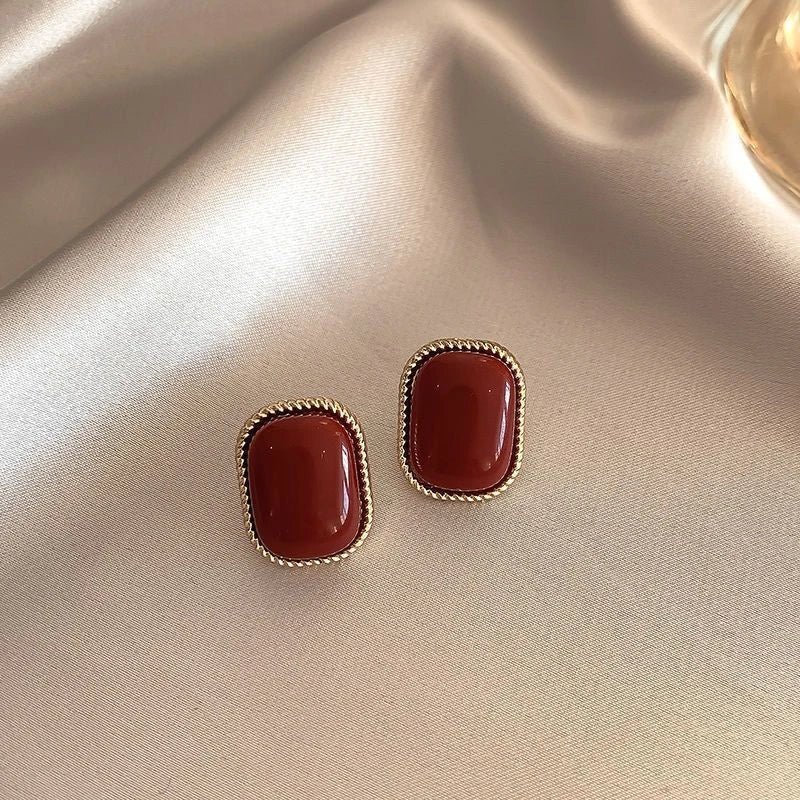 Crimson Bloom Studs