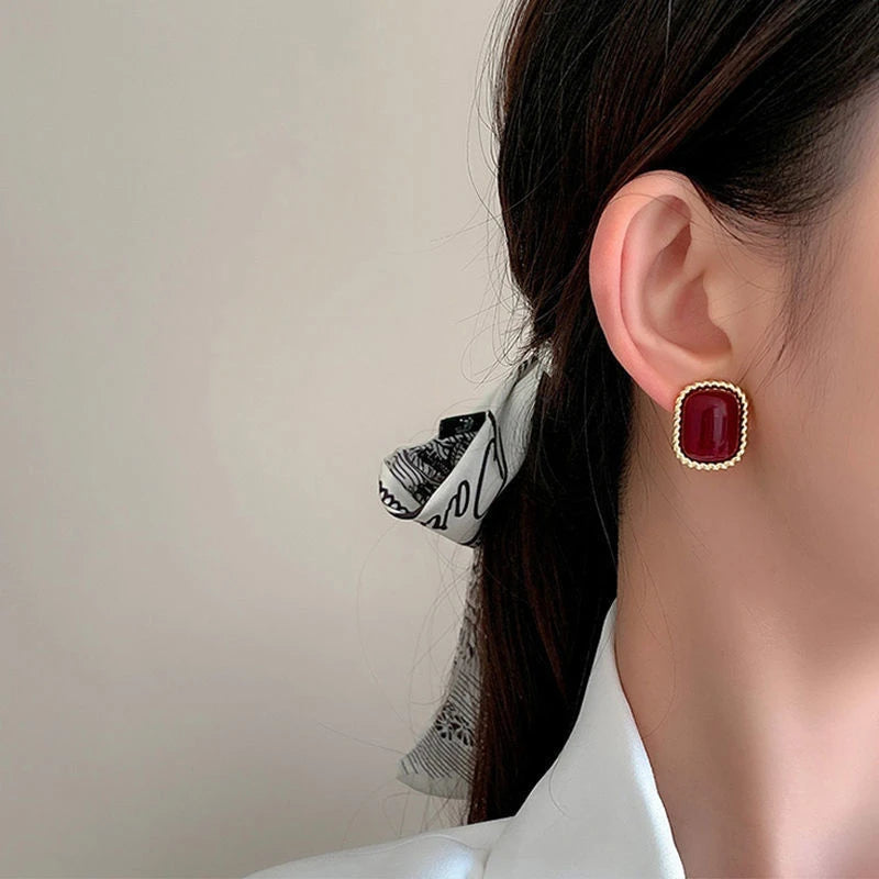 Crimson Bloom Studs