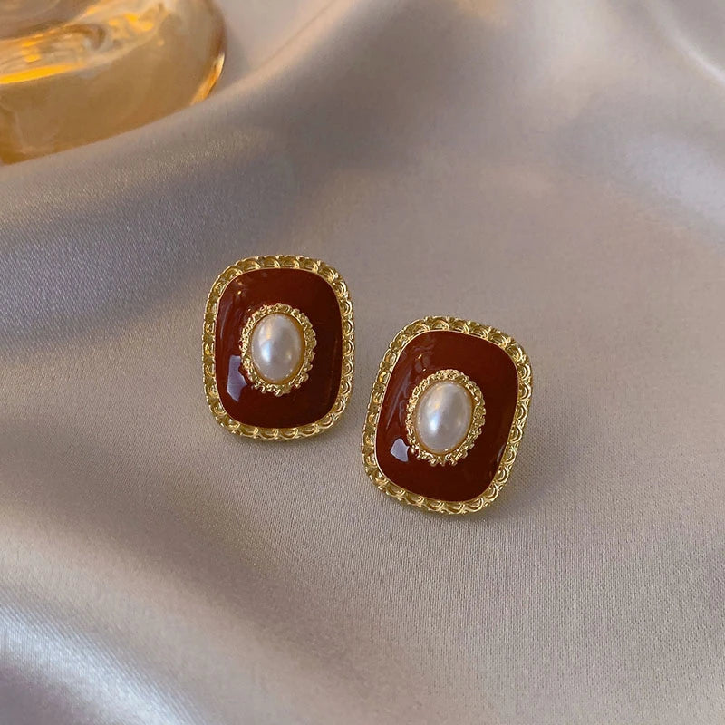 Crimson Bloom Studs